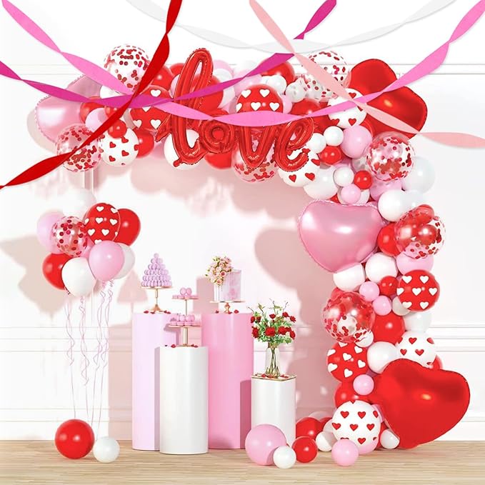Crepe Paper Streamers 4 Rolls 328ft, Pack of Pink Peach and White Crepe Paper Party Streamers, Crepe Paper for Birthday Baby Shower Wedding Graduation Party Decorations (1.8Inch x 82Ft/Roll)