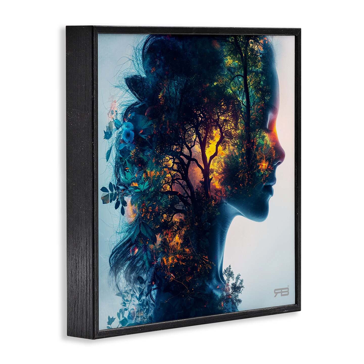Stupell Industries Glowing Tree Girl Portrait Framed Giclee Wall Art Design by RB