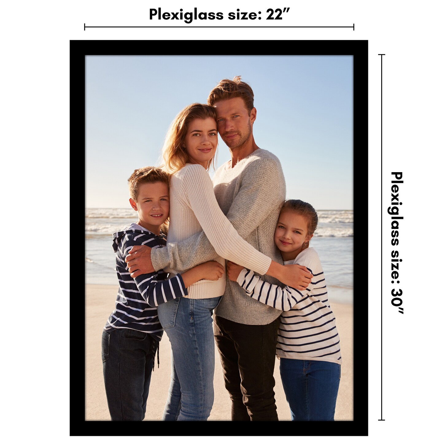 Americanflat Gallery Poster Frame - Wooden Picture Frame for Wall Art - Plexiglass Cover - Hanging Hardware for Horizontal or Vertical Display