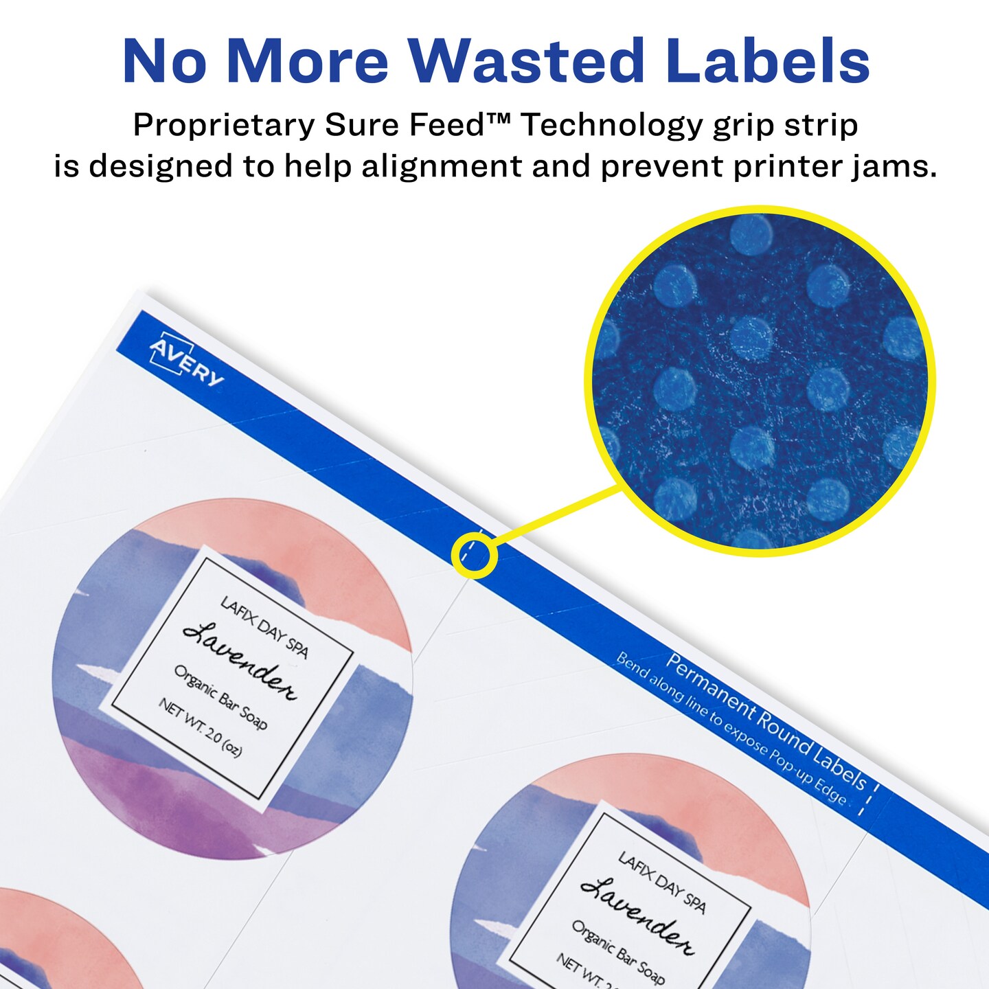Avery Printable Round Labels with Sure Feed, 3/4&#x22; Diameter, Matte White, 800 Customizable Labels (4221)