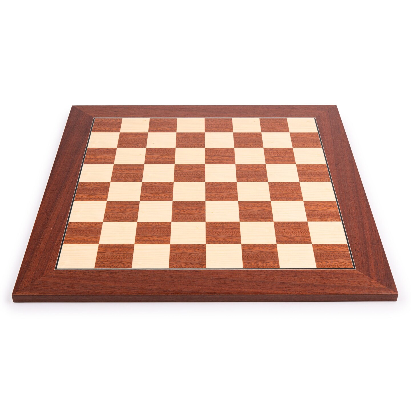 Deluxe Mahogany Wood Chess Board &#x2013; Handmade in Spain, 22 in.