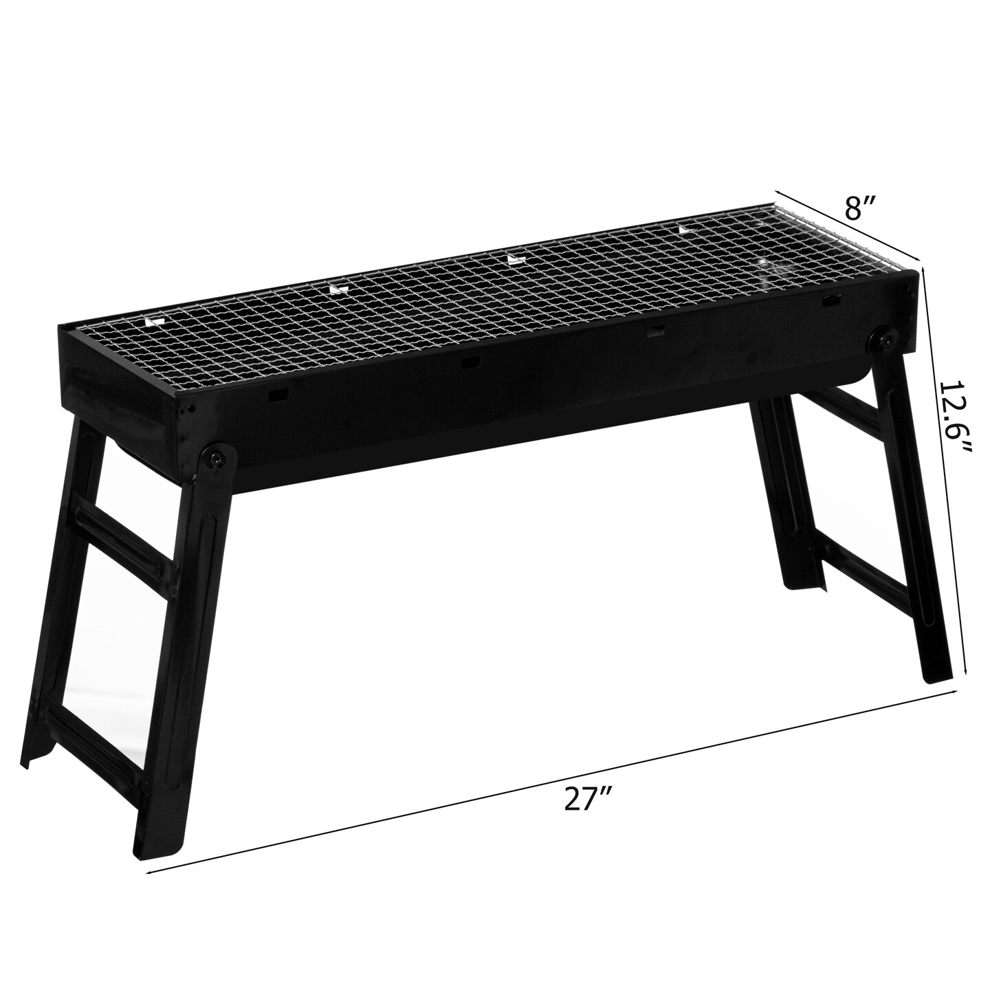 Gardenised Portable Charcoal Grill Foldable Stainless Steel BBQ for Camping Backyard Tailgating Hiking Picnic Travel Beach Parties Garden Gatherings Poolside Cooking Skewers &#x26; Outdoor Barbecues