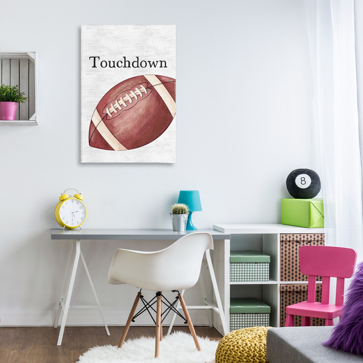 Stupell Industries Touchdown with Football Canvas Wall Art Design by JJ Design House LLC