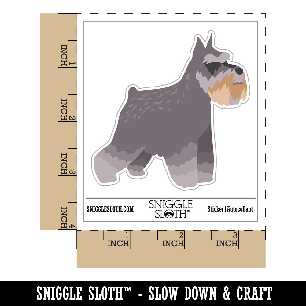 Miniature Schnauzer Dog Solid Waterproof Vinyl Phone Tablet Laptop Water Bottle Sticker Set - 5 Pack