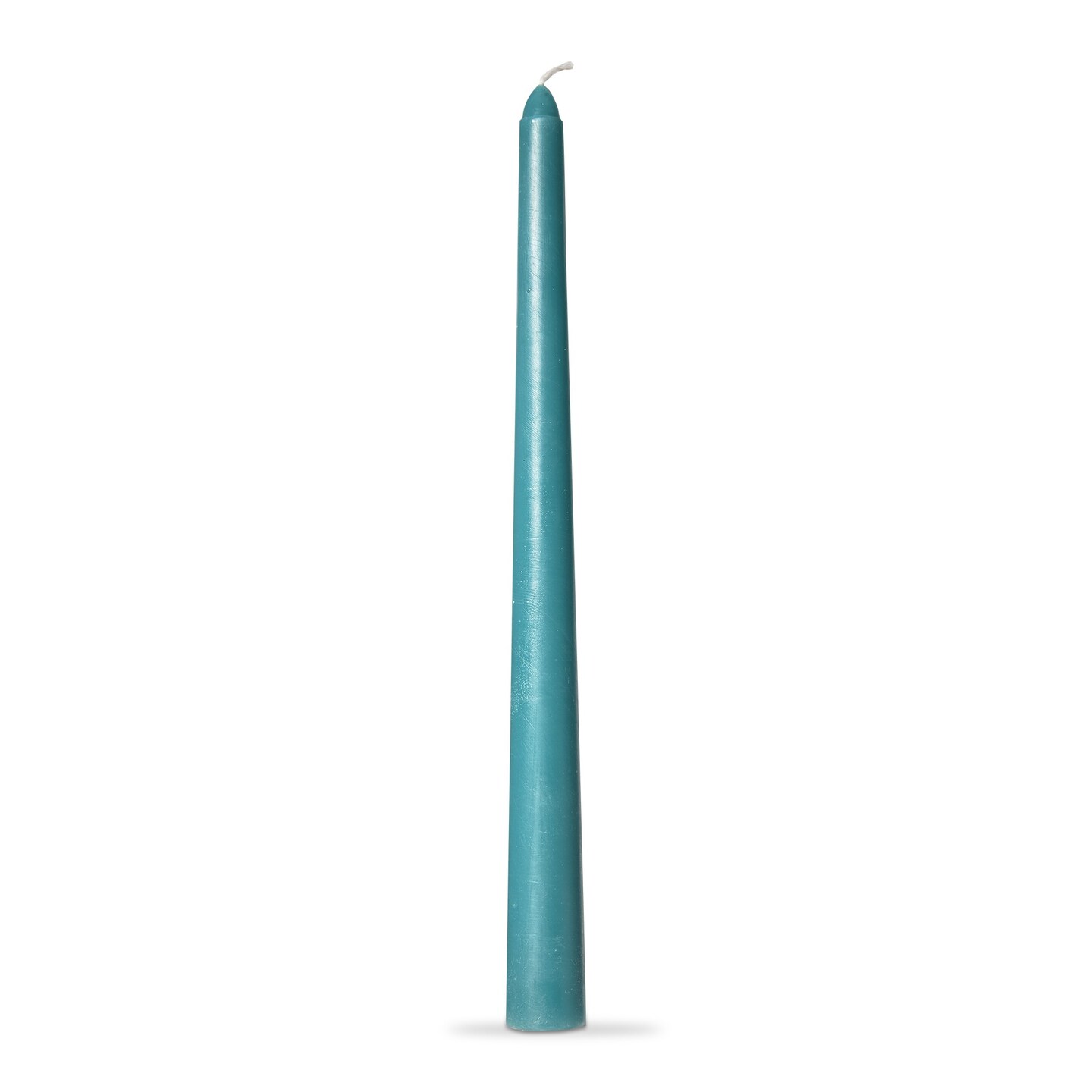 Color Studio 12&#x22; Traditional Taper Unscented Smokeless Paraffin Wax Candle Teal, Set of 4, Burn Time 8 hrs.