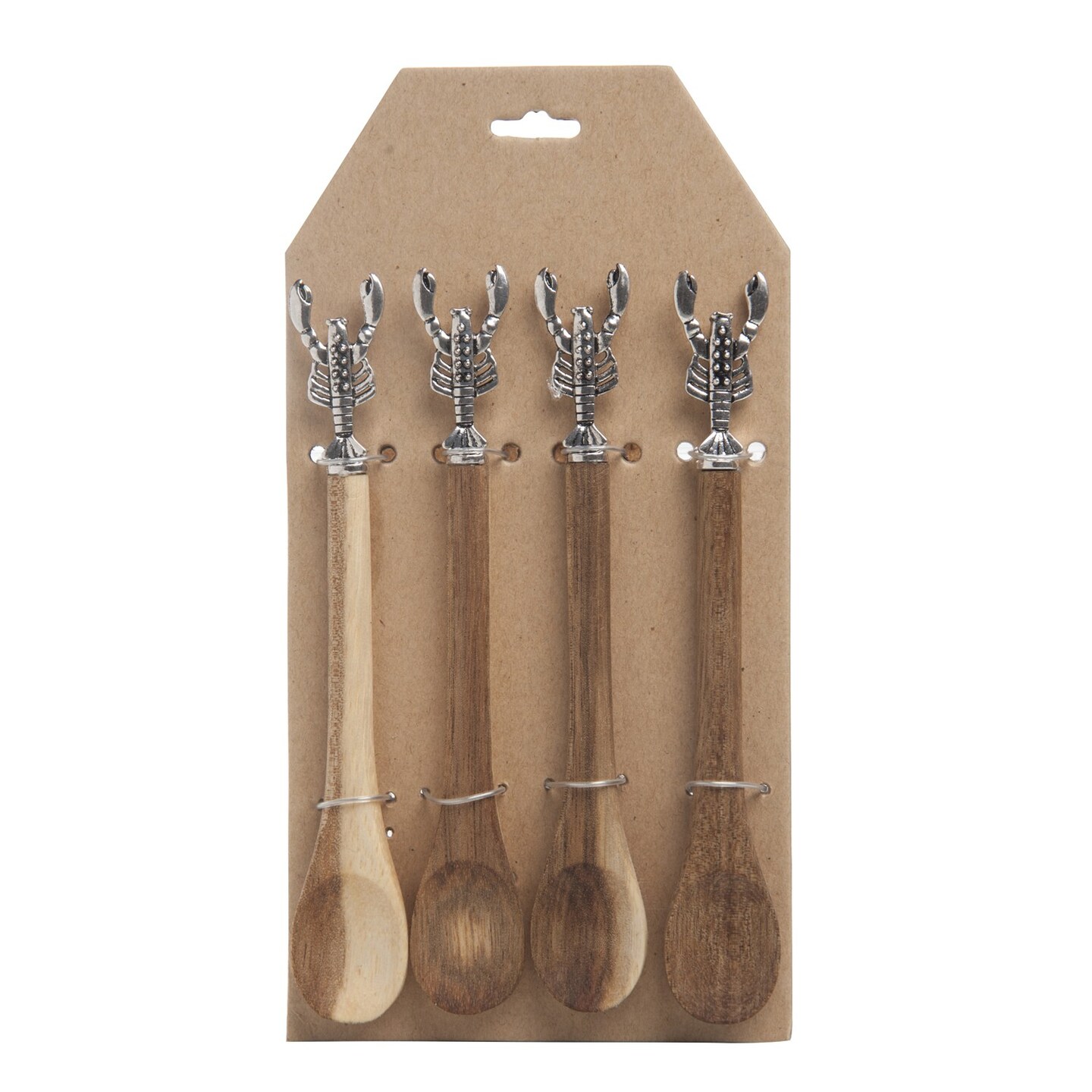 Set of 4 Wood Spoon Lobster