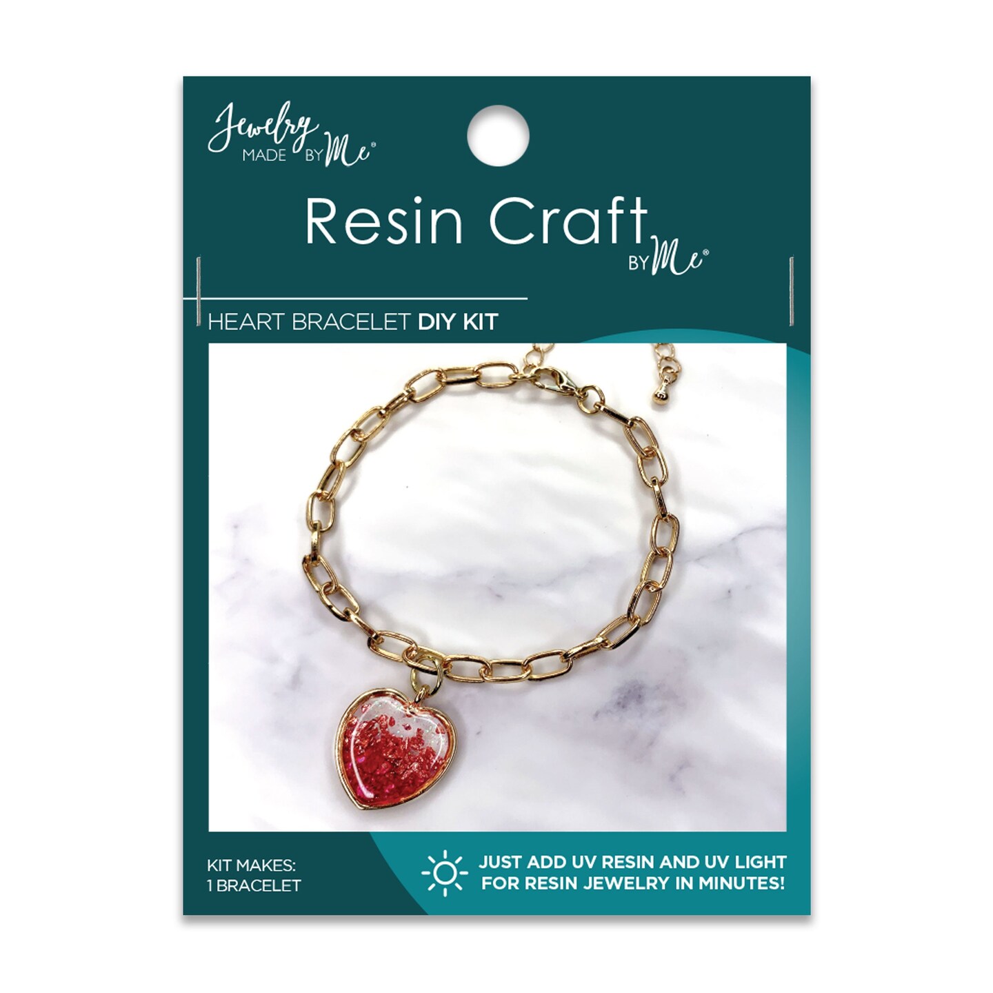 Resin Craft By Me&#x2122; Ombre Heart Bracelet UV Resin DIY Kit
