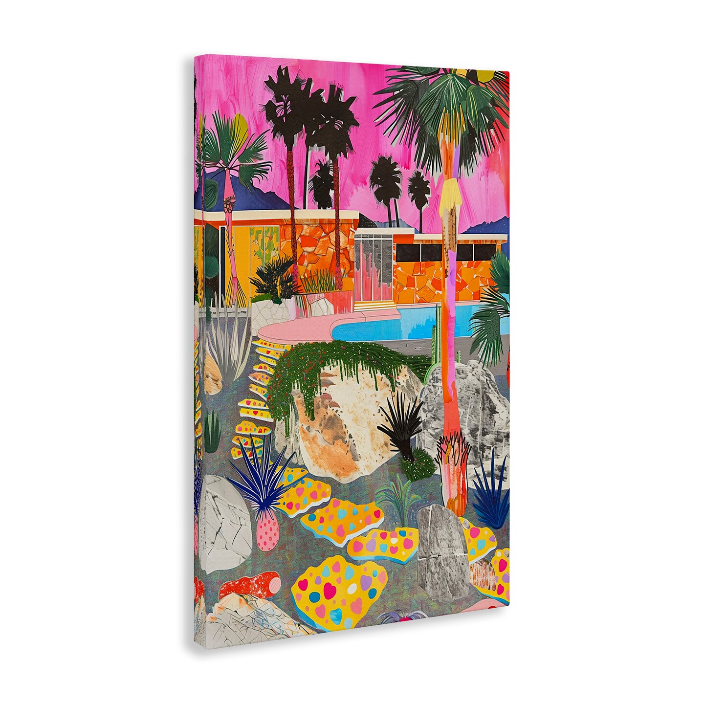 Stupell Industries Modern Tropical Villa Collage Canvas Wall Art Design by Jess Stempel