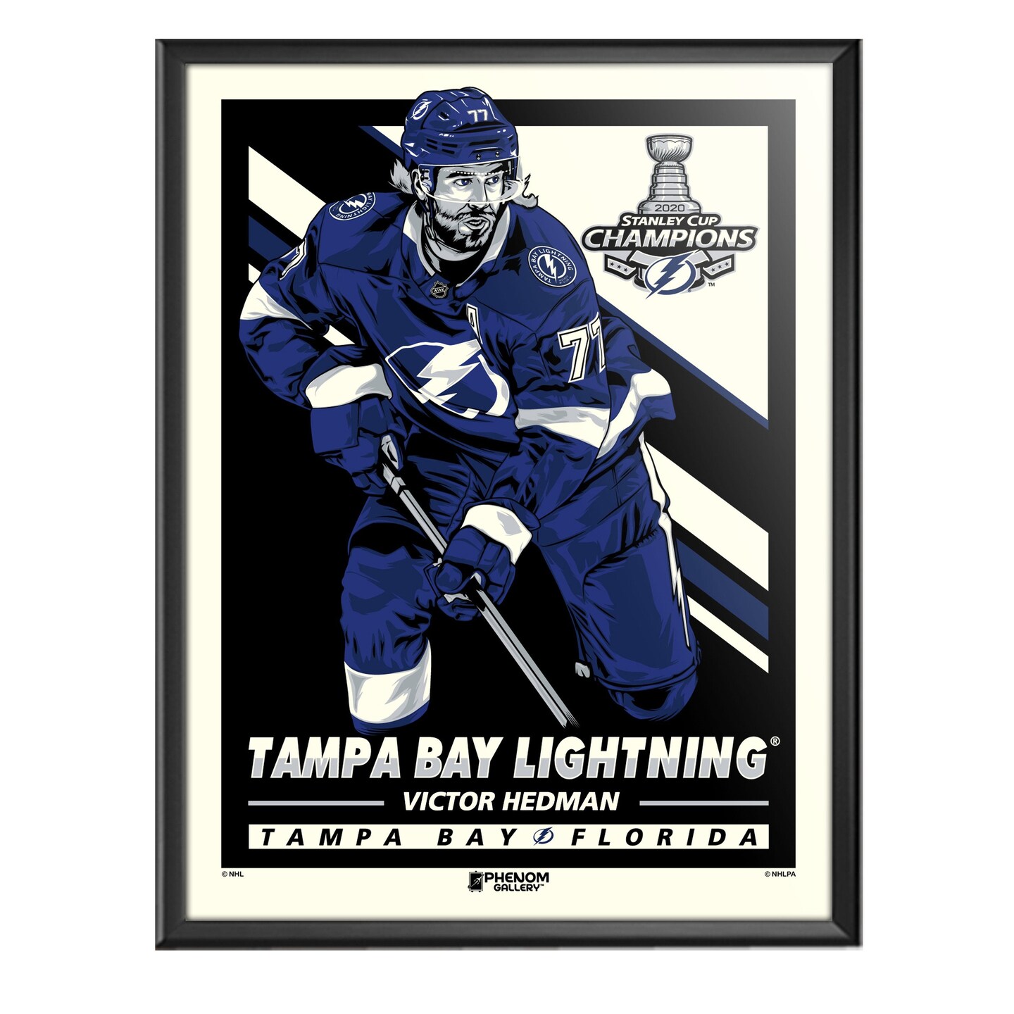 Phenom Gallery Victor Hedman Lightning 2020 Stanley Cup Champions Serigraph Print