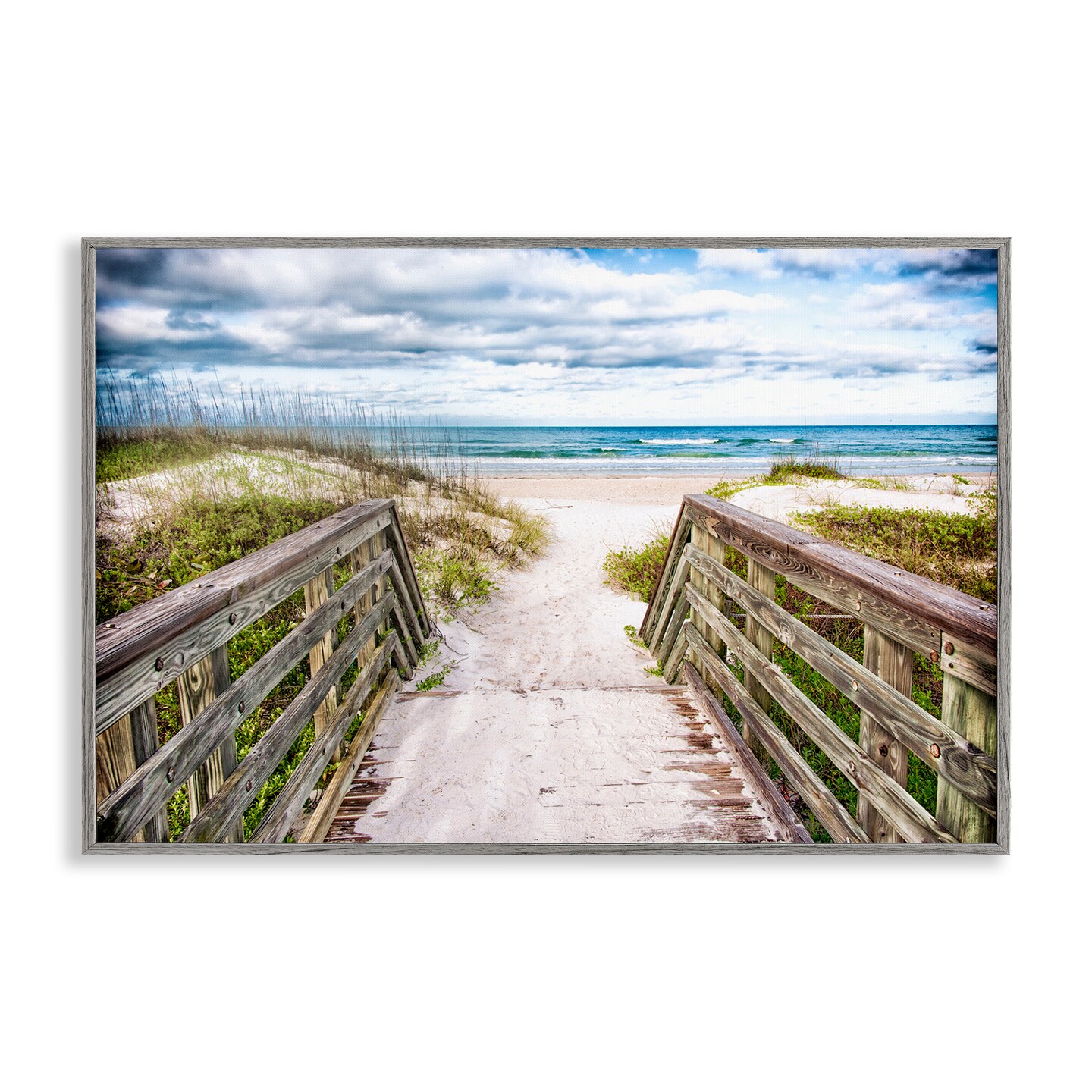 Stupell Industries Sandy Coast Boardwalk Framed Giclee Wall Art Design by Mary Lou Johnson
