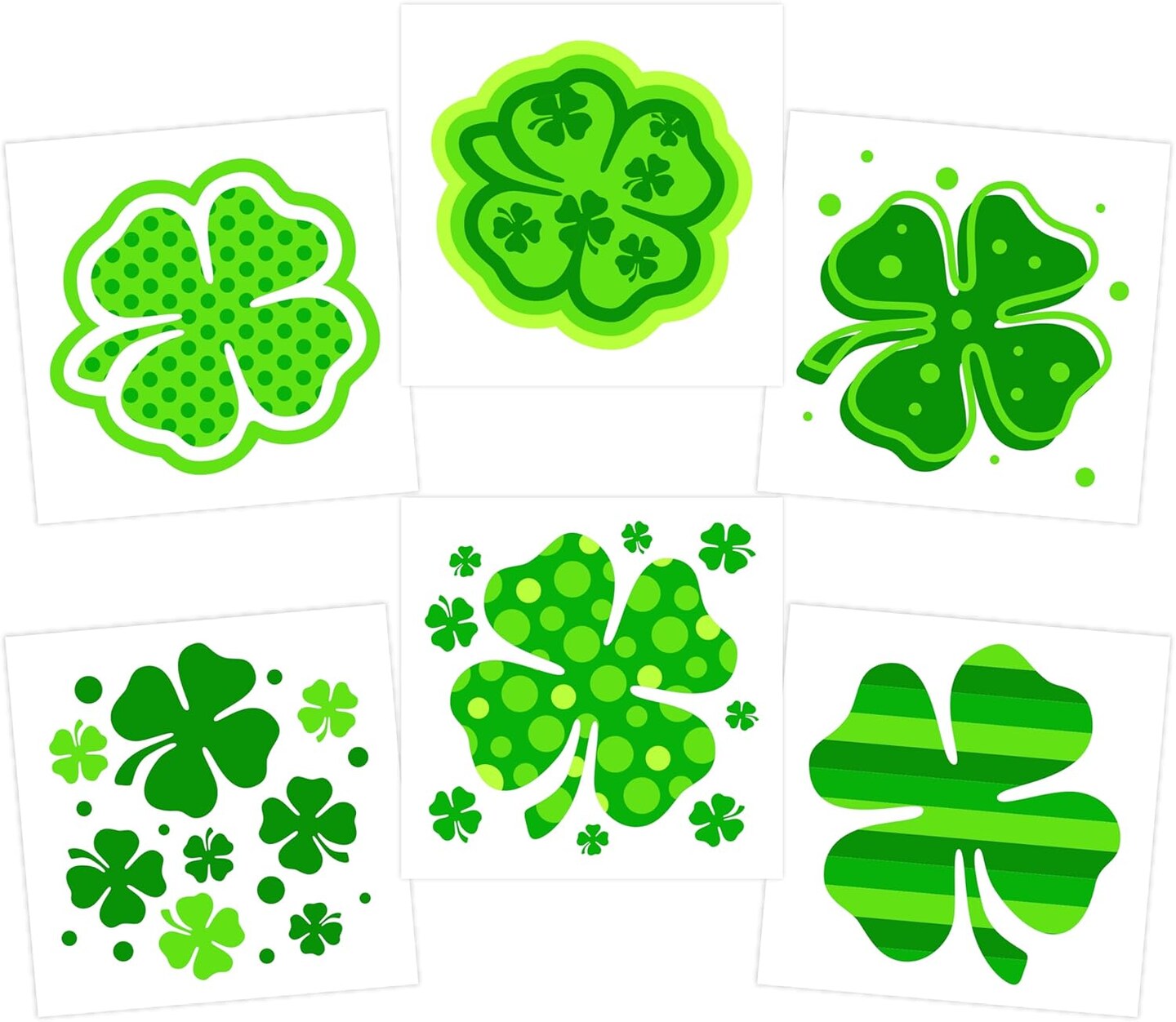 4E's Novelty 72 Pack Shamrock Tattoos Pre-Cut St. Patrick's Day Party Favors for Kids Bulk Gifts Accessories