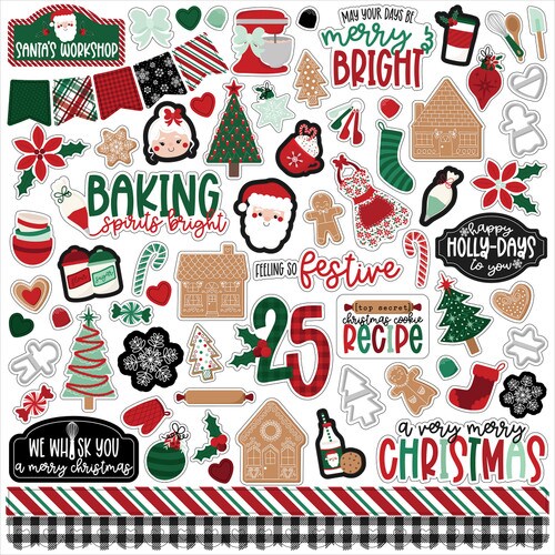 Echo Park Baking Spirits Bright 12 x 12 Cardstock Stickers