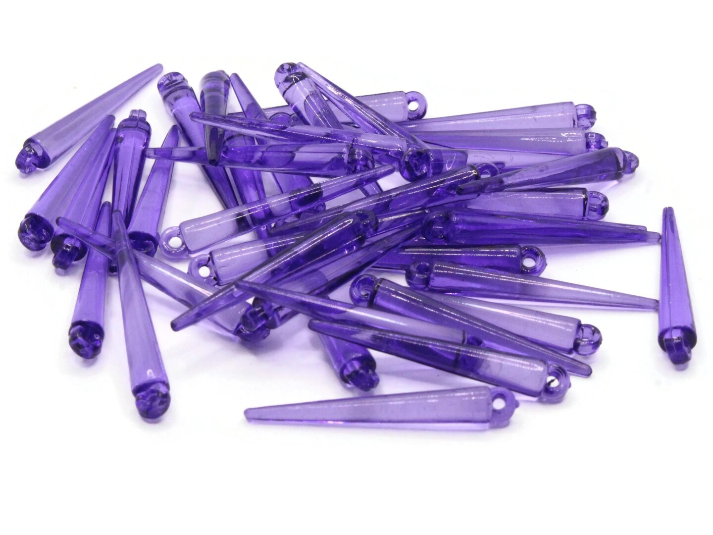 40 32mm Purple Spike Charms Acrylic Beads
