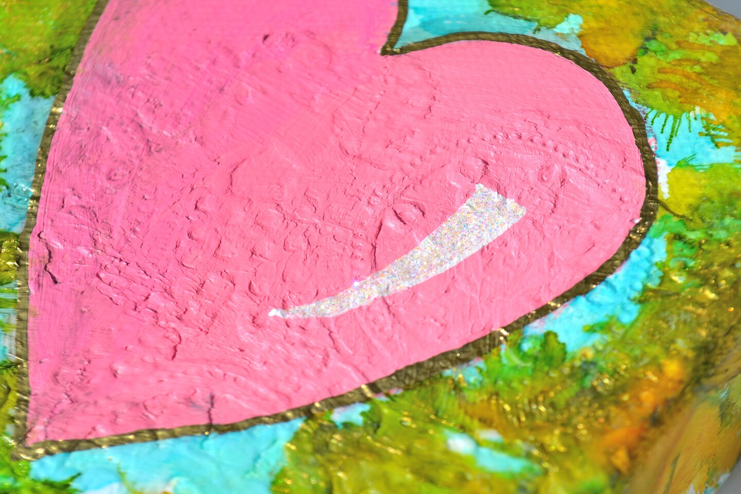 Abstract Rose Pink Heart Painting – 4x4 Inch Acrylic Canvas, Handmade Shelf Decor product 3