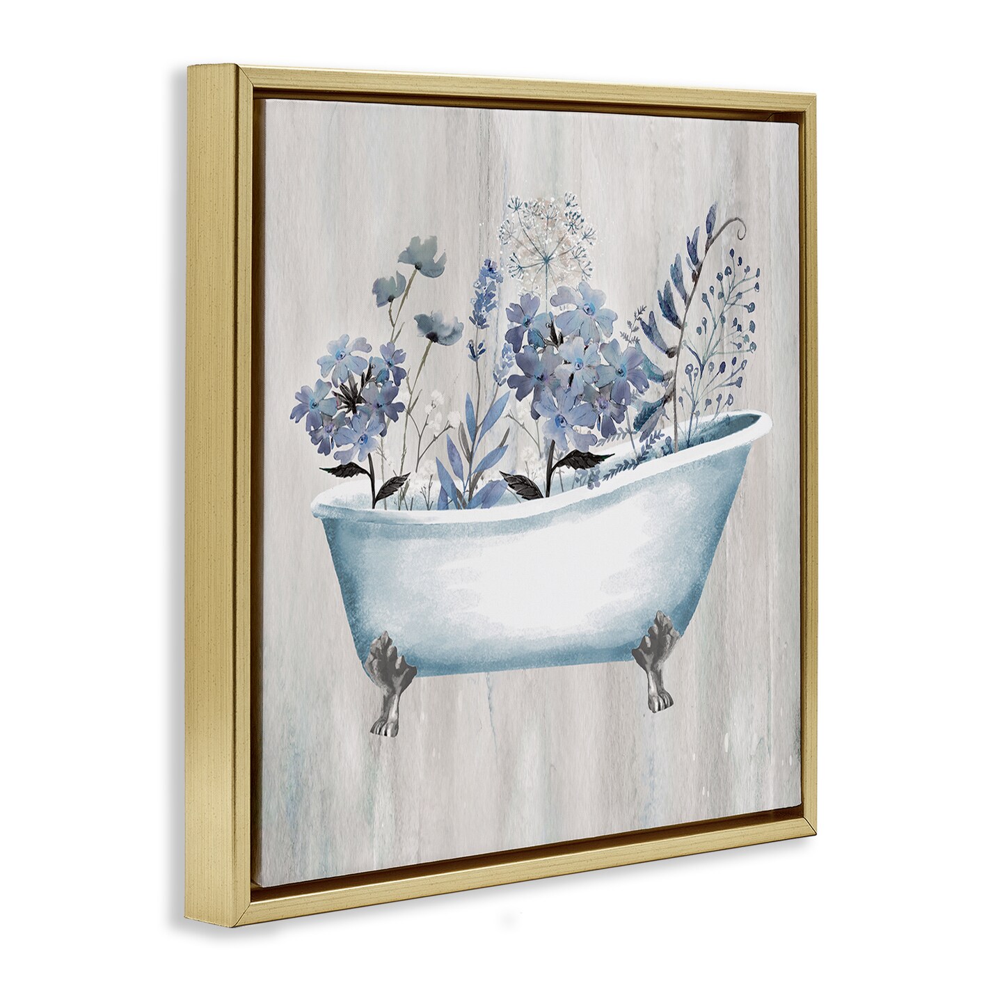 コリンラッフェル　RONDA Stupell Industries Vintage Tub & Blue Florals Framed Floater