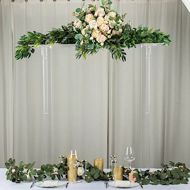 40 in Clear Over The Table Rectangular Acrylic Flower DISPLAY STAND Party Events