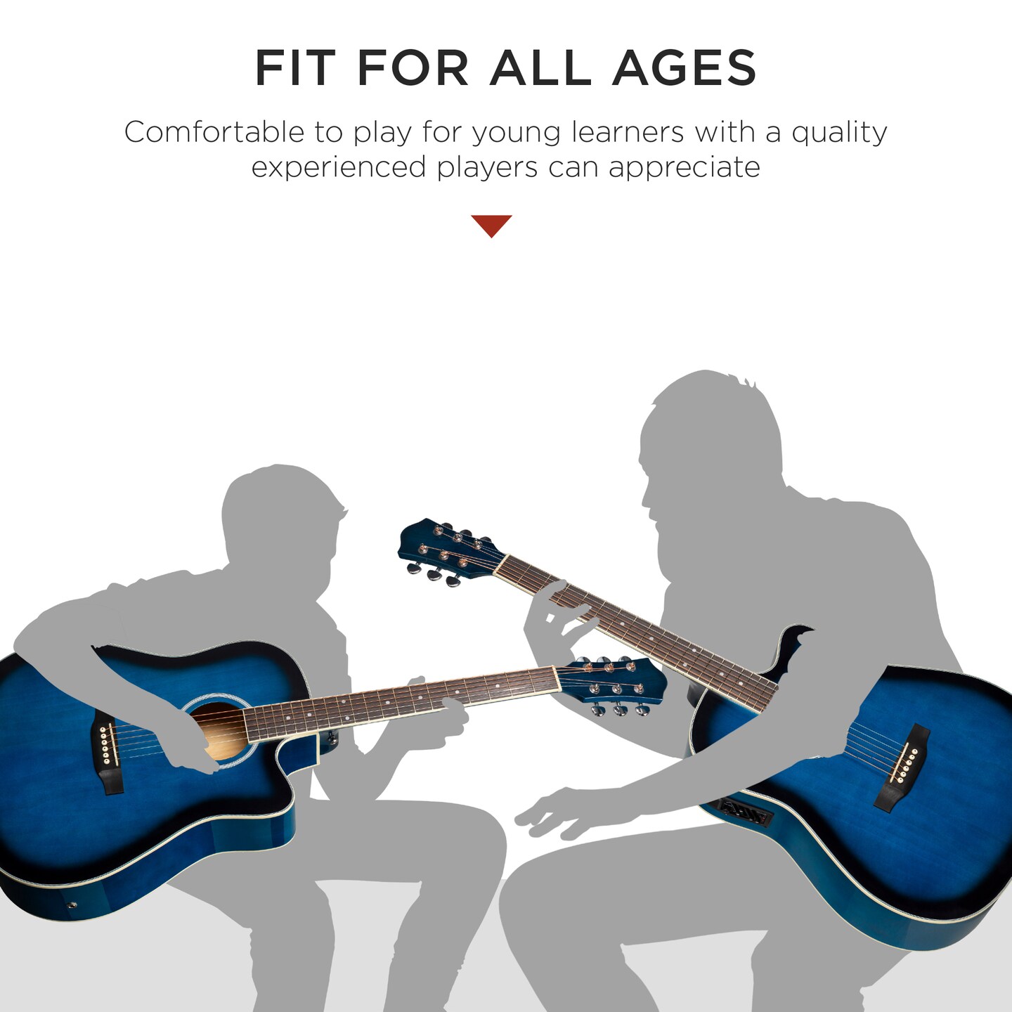 Best Choice Products Beginner Acoustic Electric Guitar Starter Set 41in w/ All Wood Cutaway Design, Case
