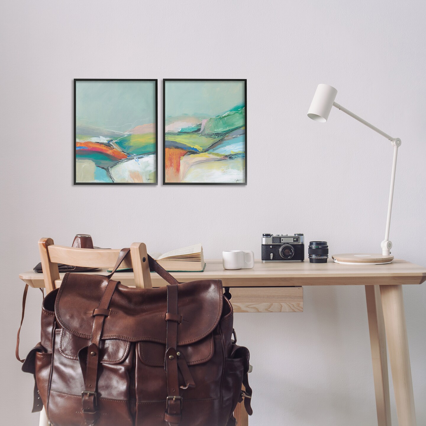 Stupell Industries Impressionist Pastel Landscape 2 pc Framed Giclee Wall Art Set Design by Jan Weiss