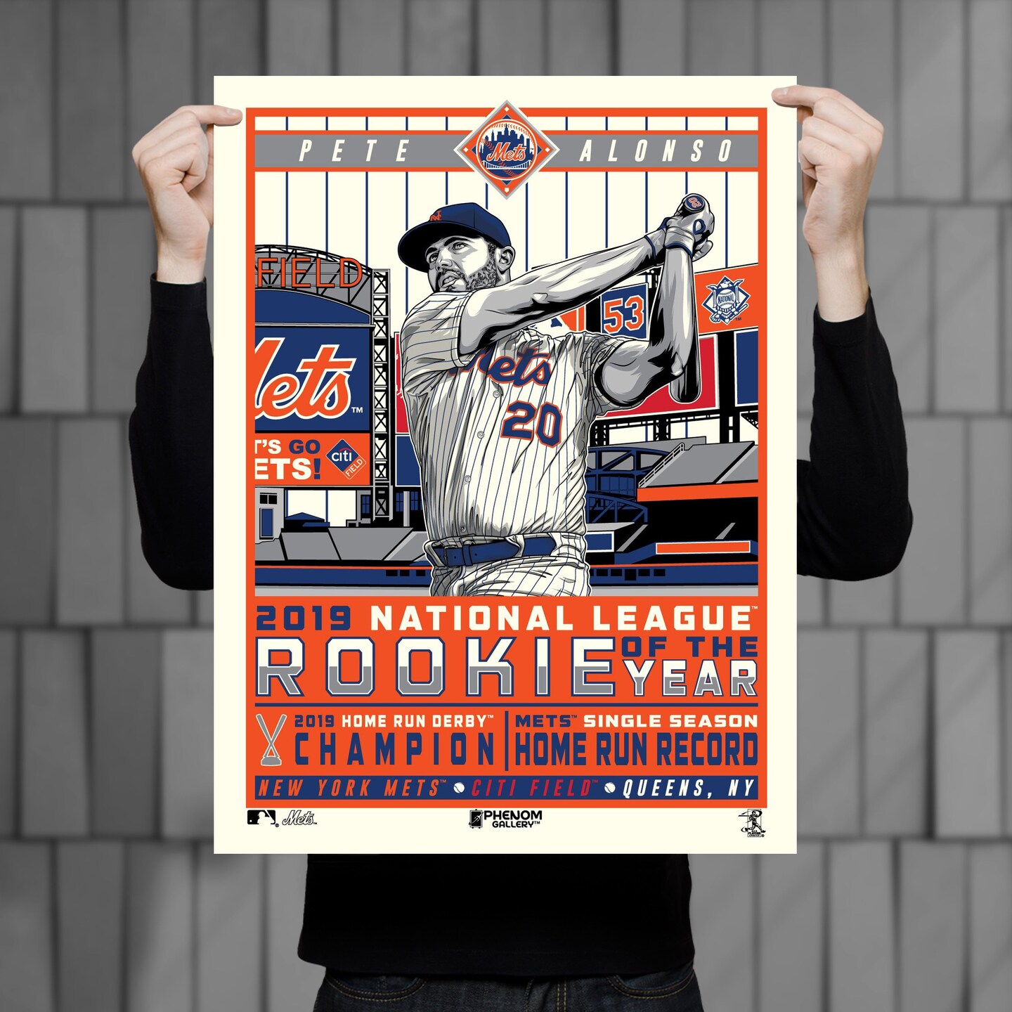 Phenom Gallery New York Mets Pete Alonso 2019 Rookie of the Year Deluxe Framed Serigraph Print