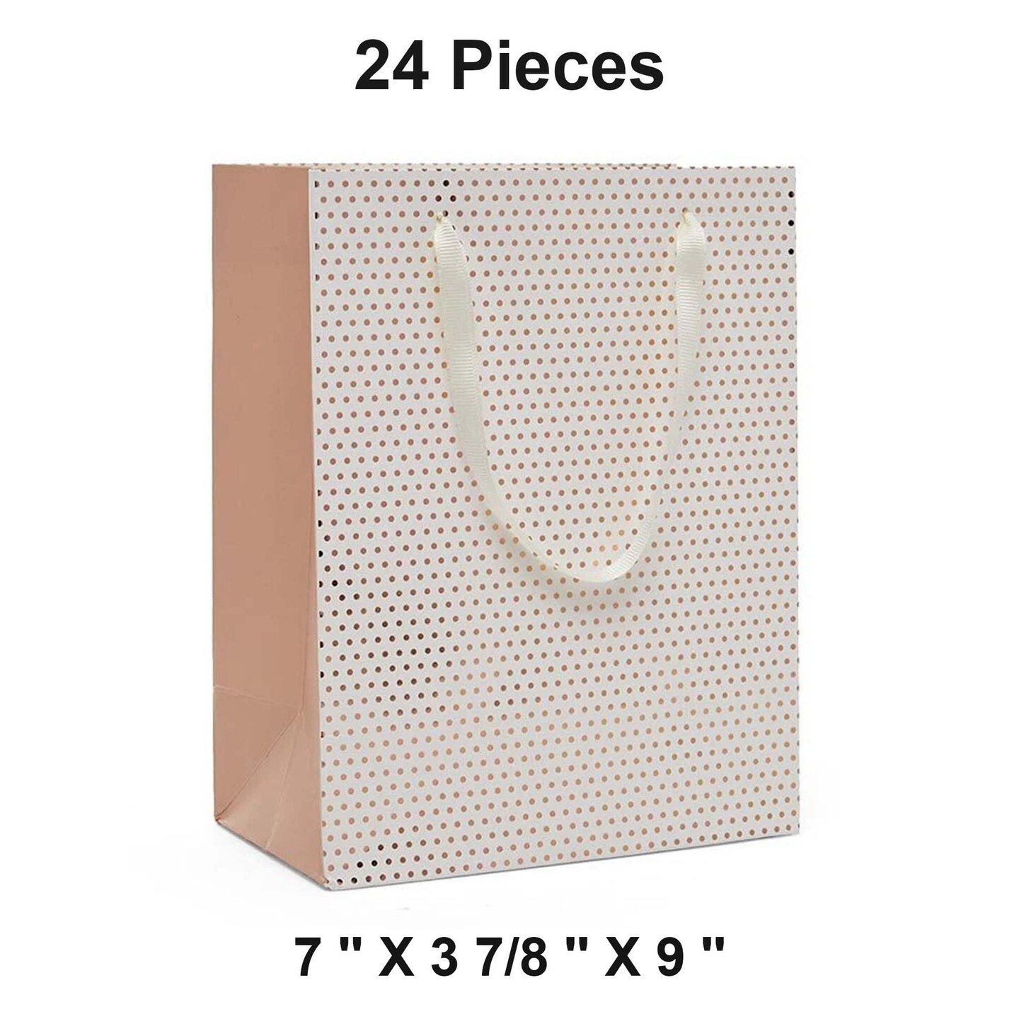 Metallic Dots Euro Totes Ribbon Handles 7&#x27;&#x27; X 3 7/8&#x27;&#x27; X 9&#x27;&#x27; Stylish