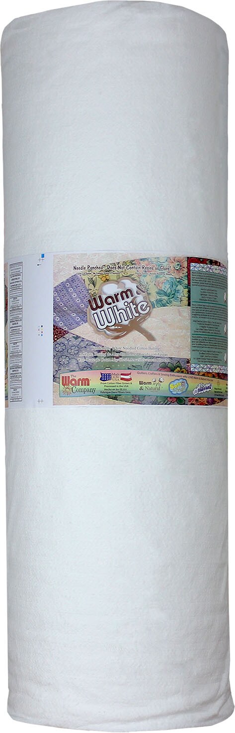 Warm & White 90" x 40 YD Cotton Batting – Premium Needle-Punched, Chemical-Free Quilting Batting, Ideal for Quilts & Crafts