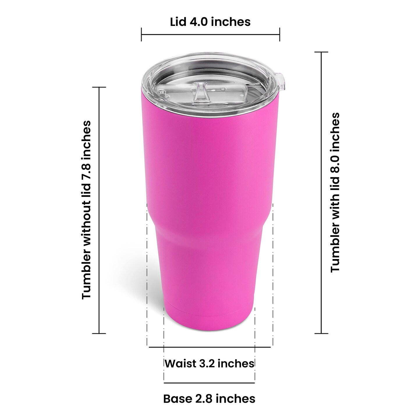 Makerflo 30 oz Powder Coated Tumbler and Handle Sold Separately, Includes a Sliding Splash & Leak Proof Lid, Ideal for Craft and Personalization (Laser Engraving, UV DTF, Epoxy, and Vinyl)