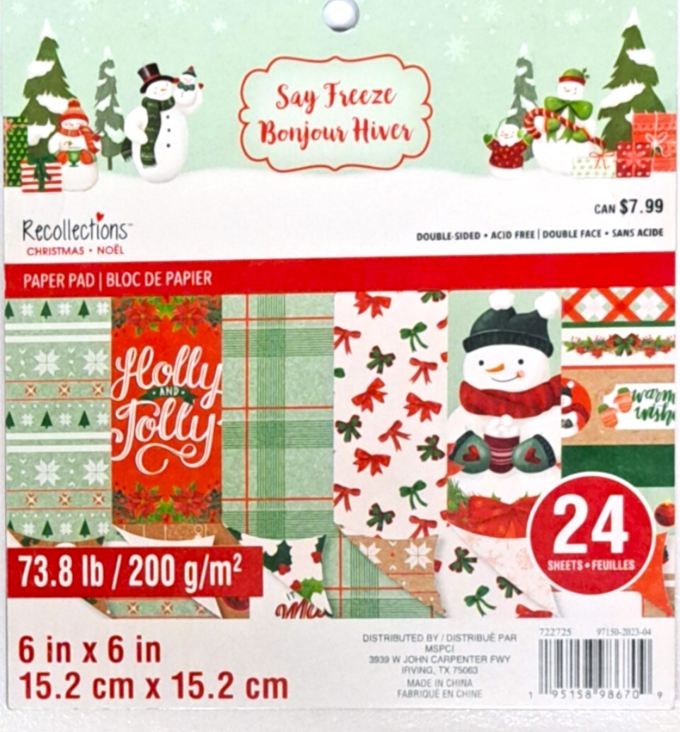 Recollections Christmas Say Freeze 6x6 Paper Pad