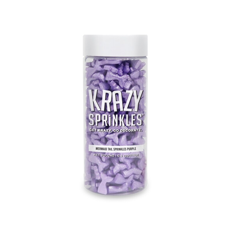 Krazy Sprinkles - Purple Mermaid Tails (1/2 Cup, 1x Jar) for Cakes, Ice Cream &#x26; Cookies
