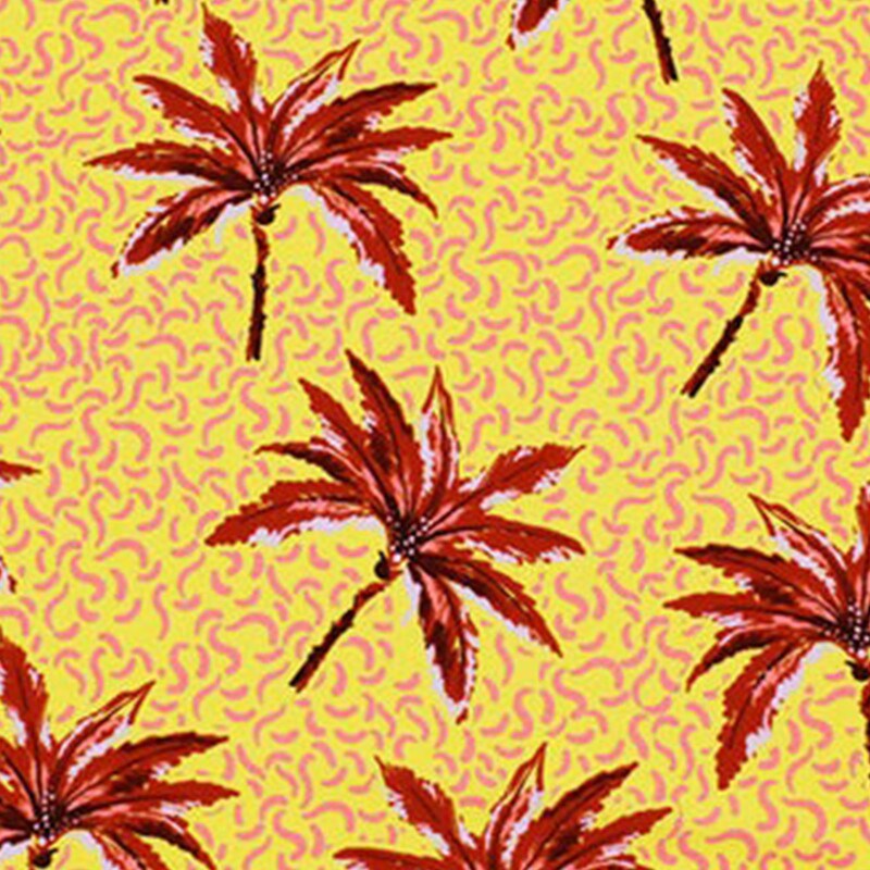 Palm Trees In The Sun Printed Spandex Fabric