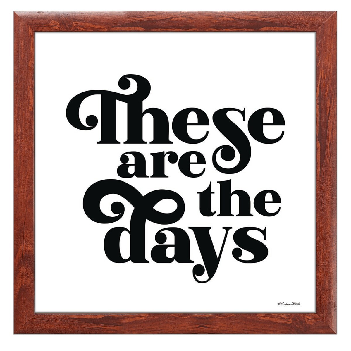 12" x 12" These Are the Days Framed Wall Art, Contemporary Home Décor, Glass Facing and Hanging Hardware Included
