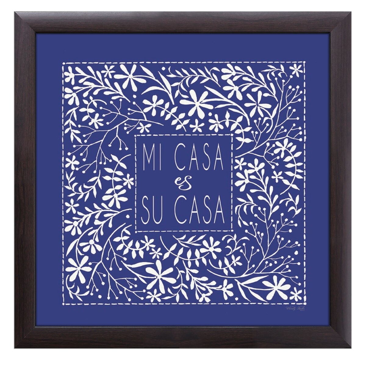 12" x 12" Mi Casa es Su Casa Framed Wall Art, Contemporary Home Décor, Glass Facing and Hanging Hardware Included