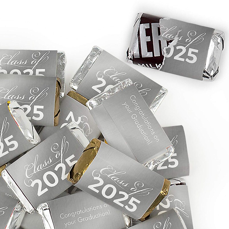 Silver Graduation Candy Party Favors Class of 2025 Hershey’s Miniatures ...