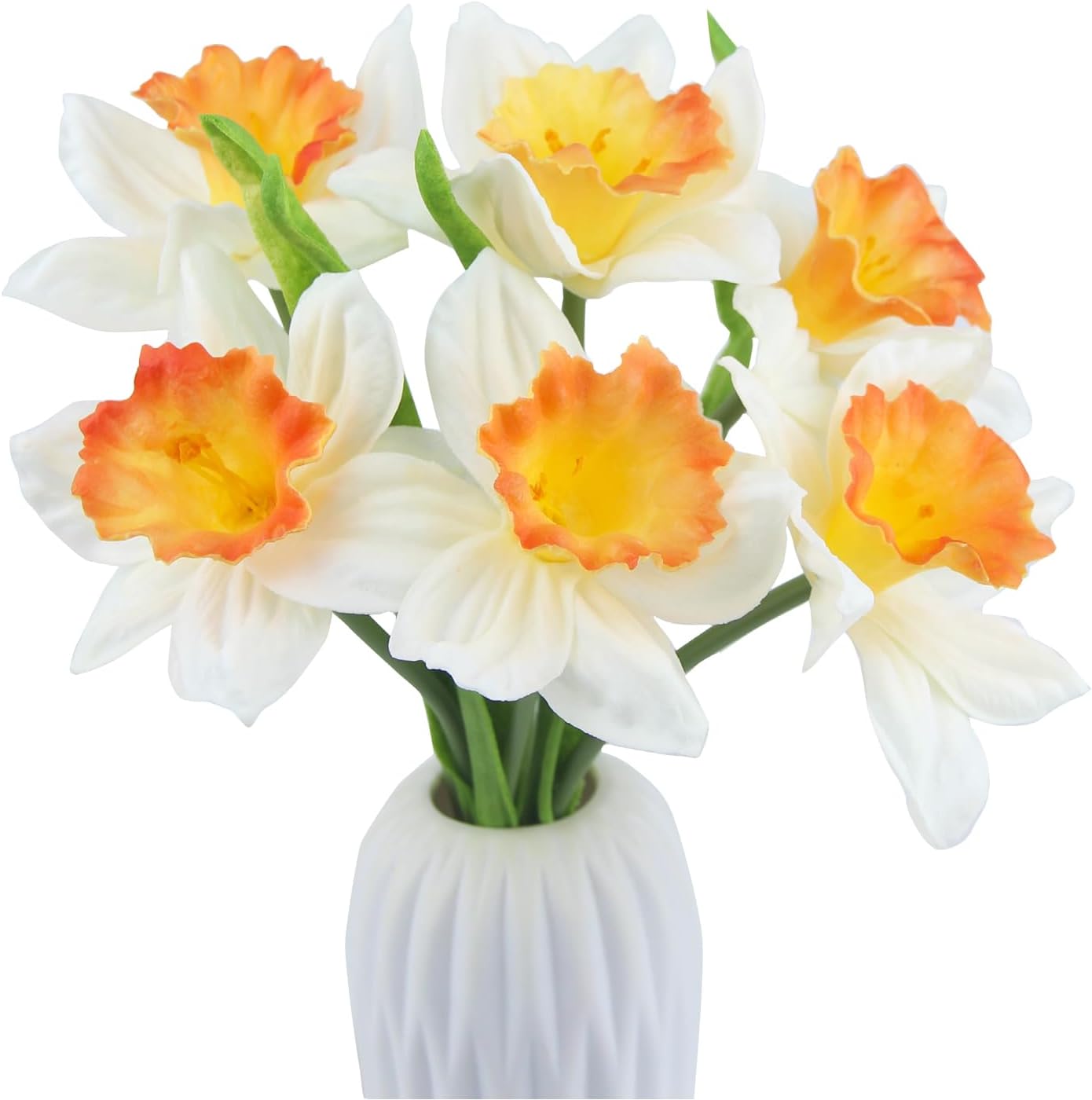 6-Piece Artificial Daffodil Set – Silk Yellow Narcissus Flowers for Spring, Home, Wedding, and Indoor/Outdoor Decor