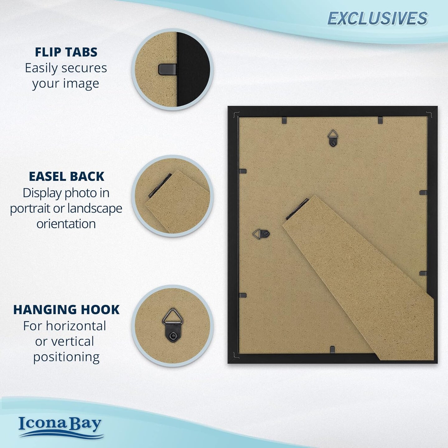 8.5x11 Diploma Frames (Black, 12 Pack), Sturdy Wood Composite Certificate Frame, Sleek Document Frame Bulk, Table Top or Wall Mount, Exclusives Collection