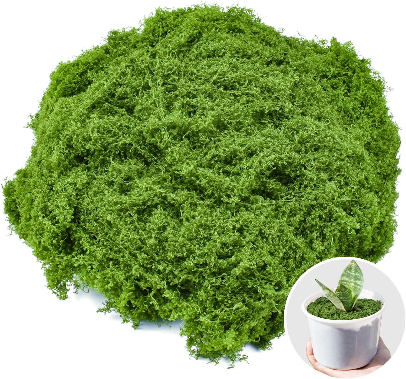 Fake Green Moss for Crafts 5.3 Oz Decorative Artificial Moss for Crafts Decorative Faux Moss Table Centerpieces Wedding Party Decor Fairy Garden Floral DIY
