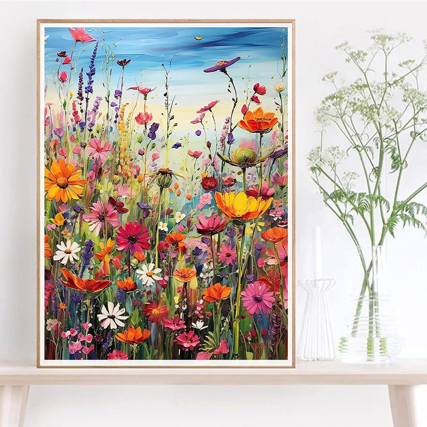 Wild Flowers Paint by Numbers Kit for Adults – 16×20 Inch Canvas Painting Set for Home Wall Décor, Beginner-Friendly