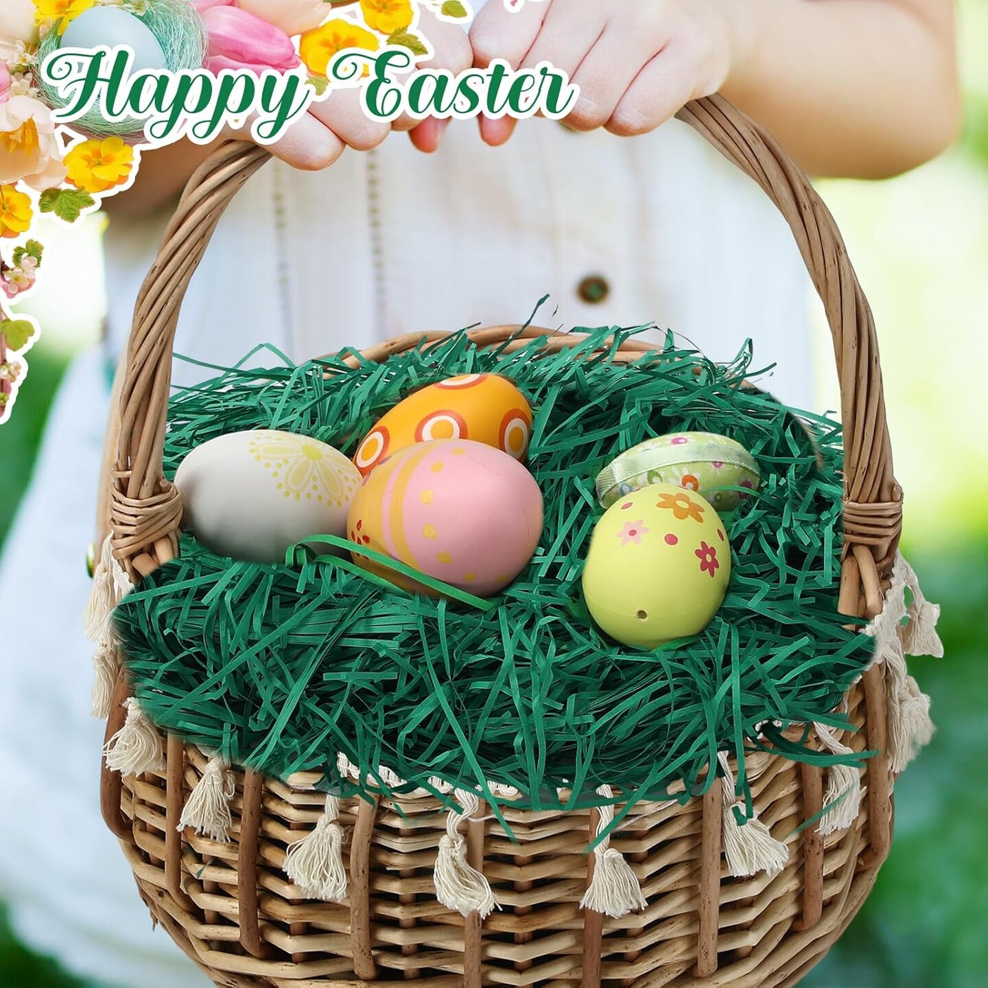Green Easter Grass Basket Filler Green