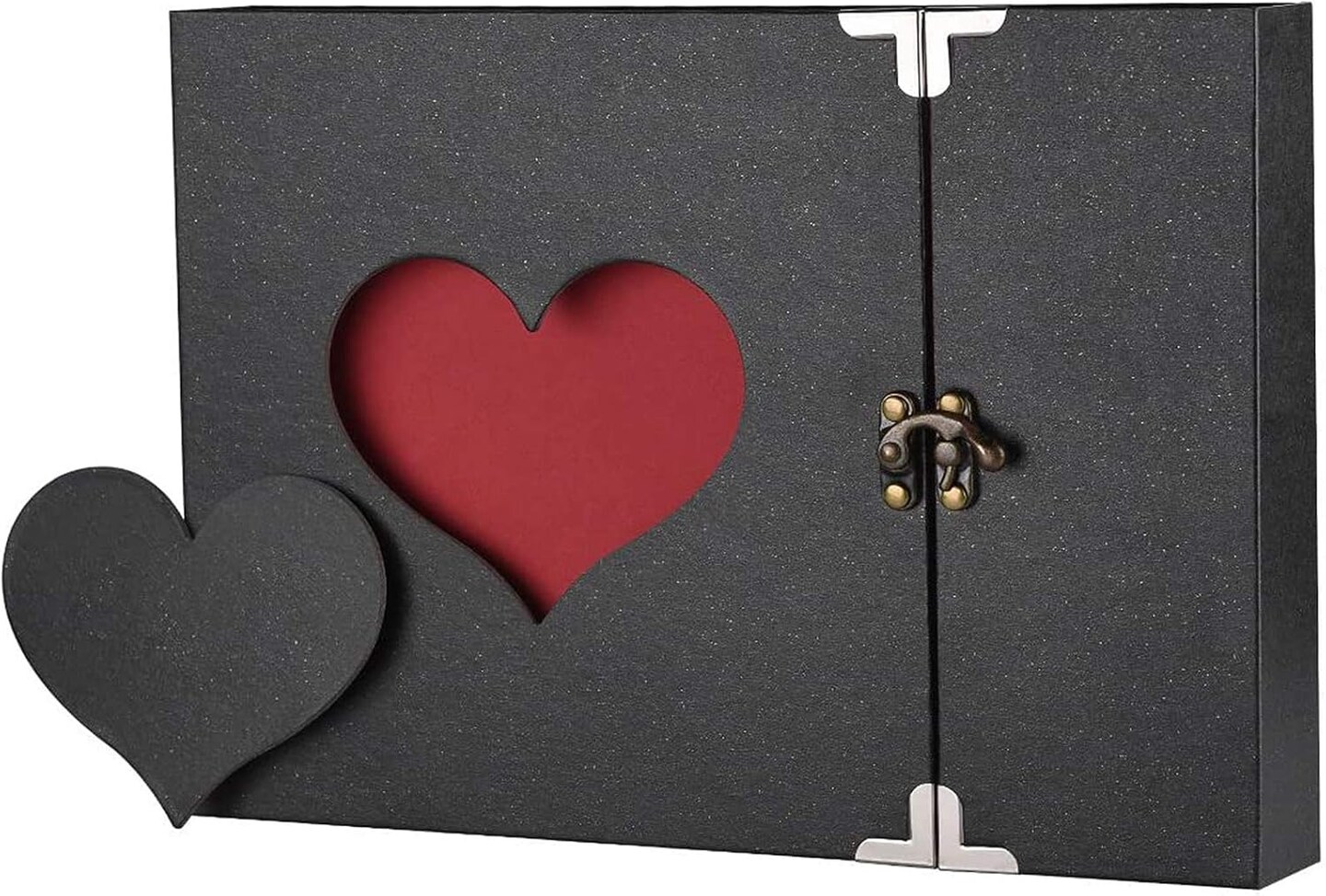 Scrapbook Handmade DIY Family Photo Albums Couples Memory Book Black Page Scrap Book for Anniversary, Christmas, Valentine&#x27;s Day, Birthday (Black)