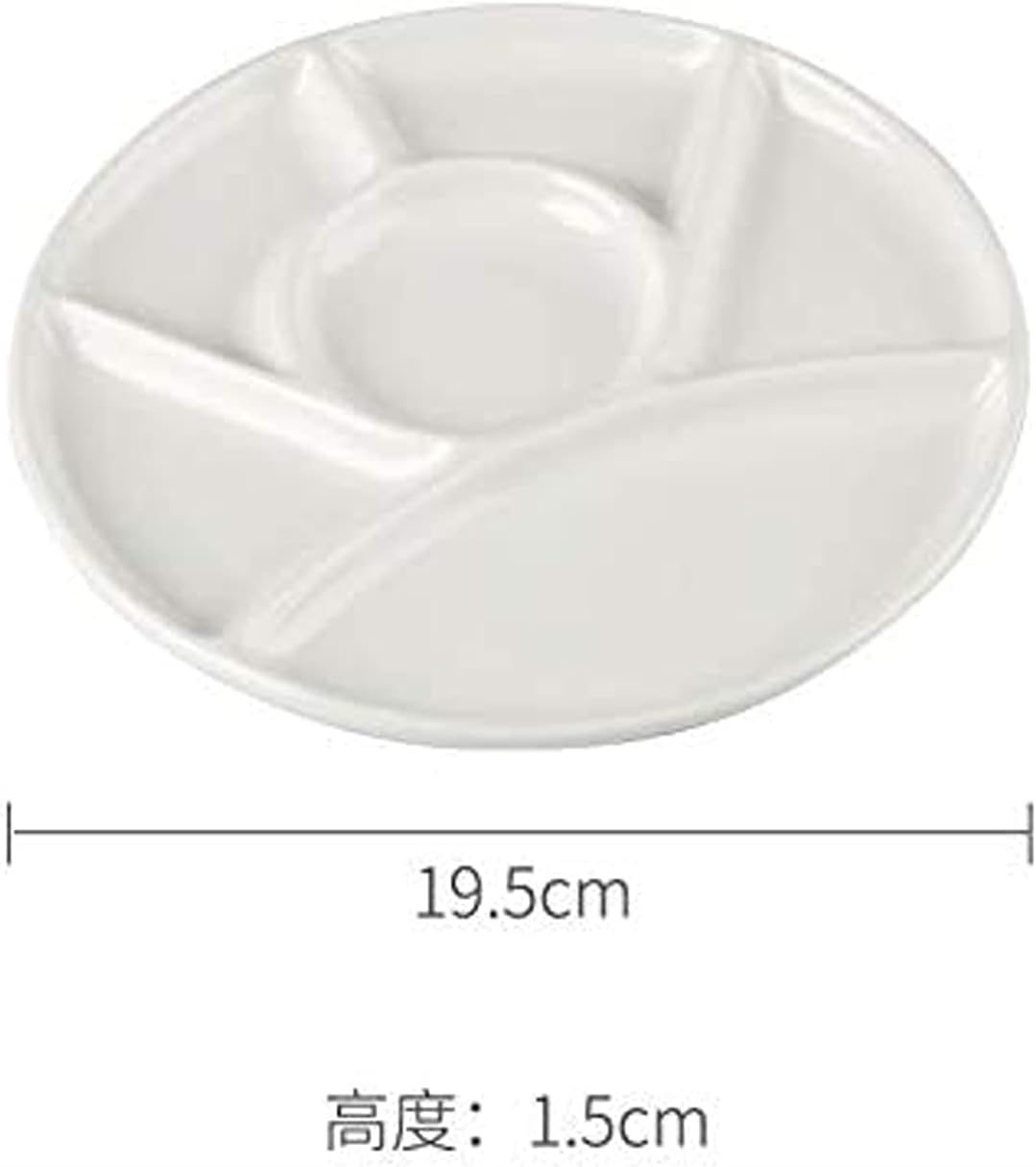 6 Wells Ceramic Artist Paint Tray Porcelain Watercolor Palette Ceramic Mixing Tray for Watercolor Gouache Painting 8 Inch