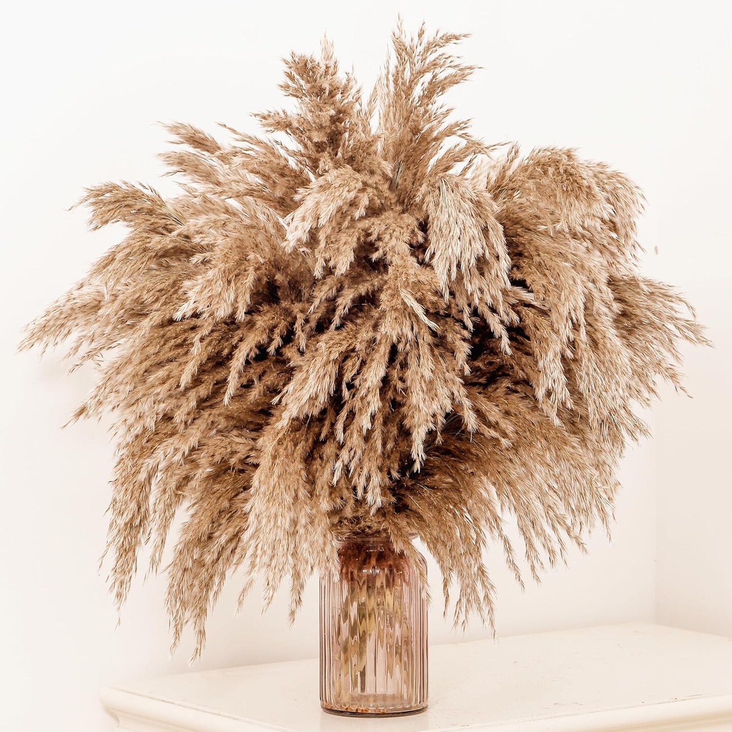 20 Pcs 23 Inch Tall Fluffy Pampas Grass XL Size Brown Dry Pompous Grass Decor Wedding Flower Boho Decor Natural Pompas Flower Bouquet