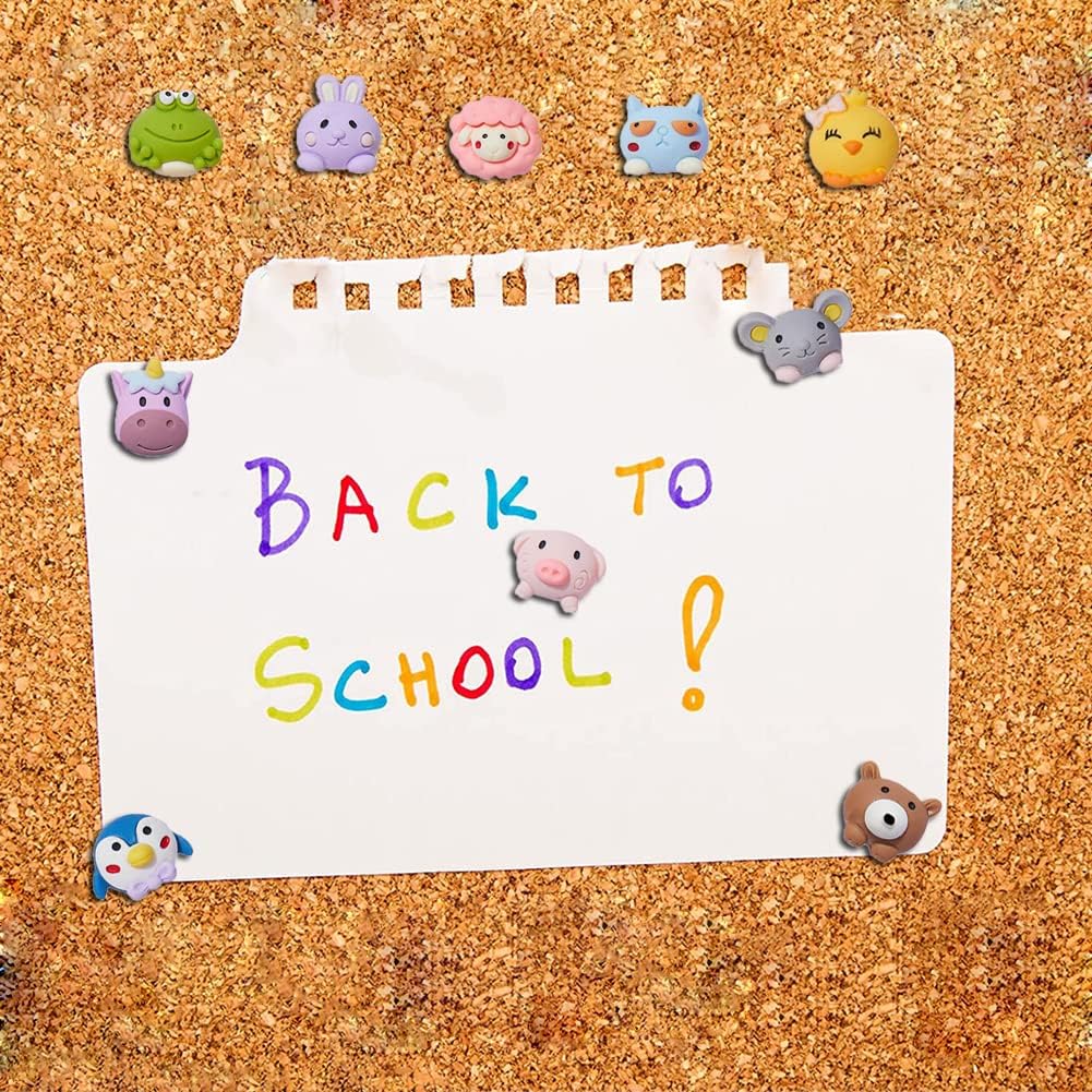 30 Pcs Animal Push Pins Decorative Push Pins Cute Animal Thumbtack for for Cork Board, Photo Wall, Map