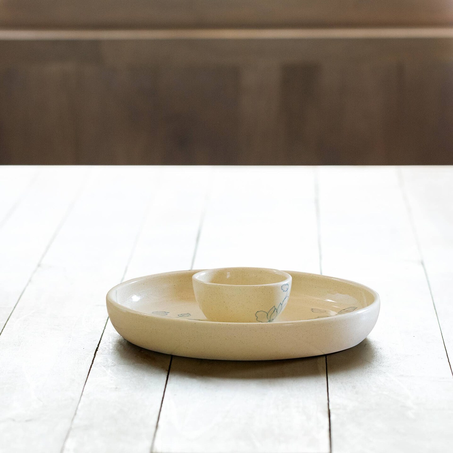 Handcrafted Ceramic Chip and Dip Bowl &#x2013; Stylish Serving Bowl for Parties &#x26; Gatherings
