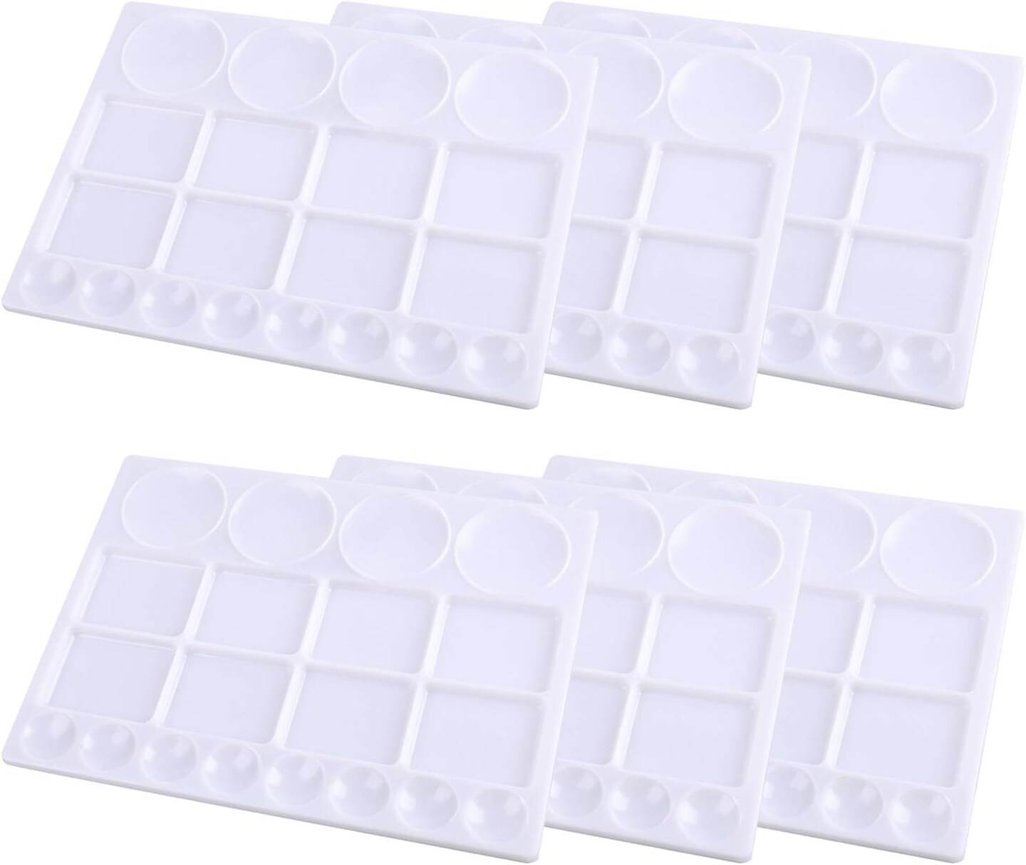 Ceramic Artist Paint Palette Tray - 10-Well Rectangular Shape Porcelain Leak Proof Painting Palette for Watercolor Gouache Painting