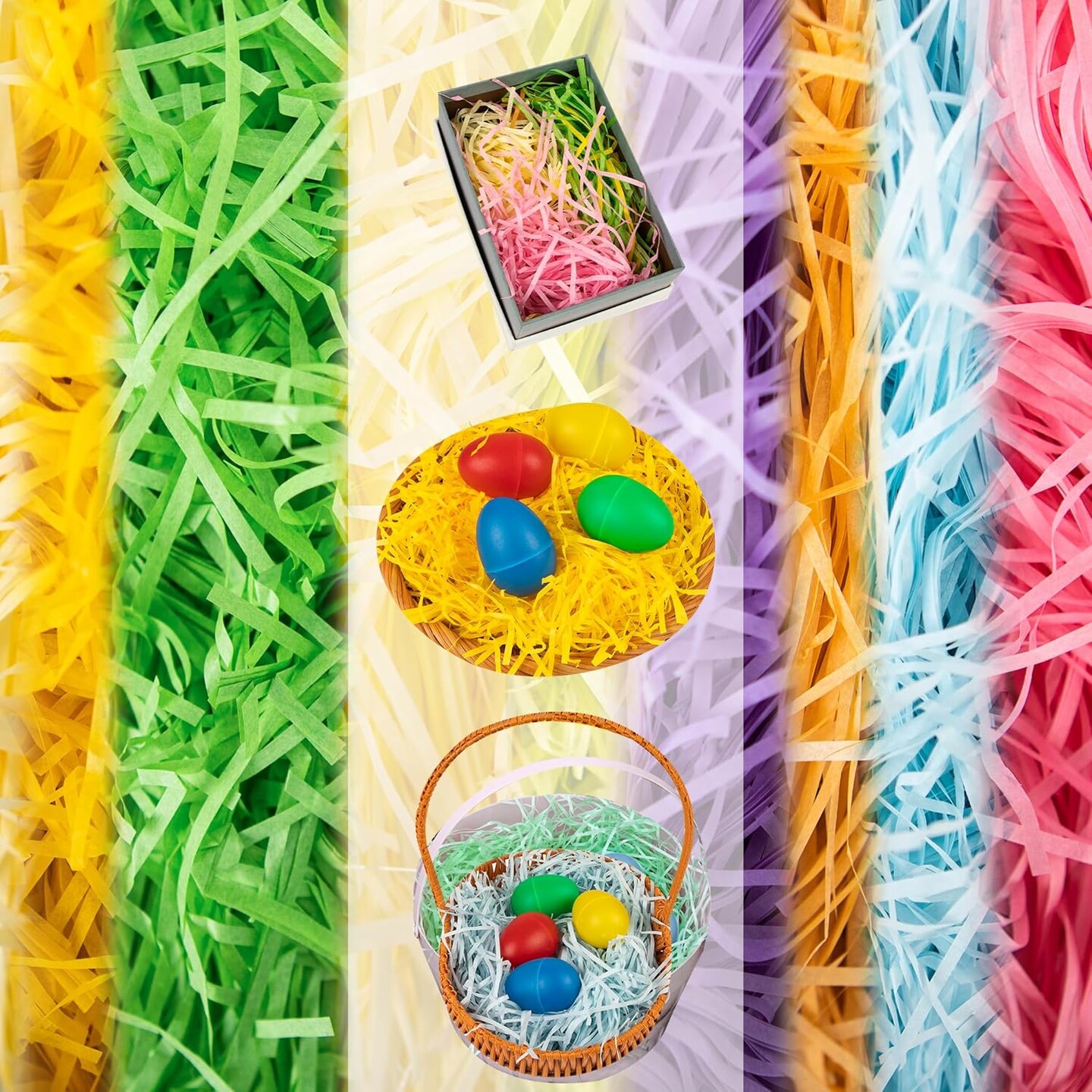 Easter Basket Grass Craft Shredded Tissue Raffia Gift Filler,