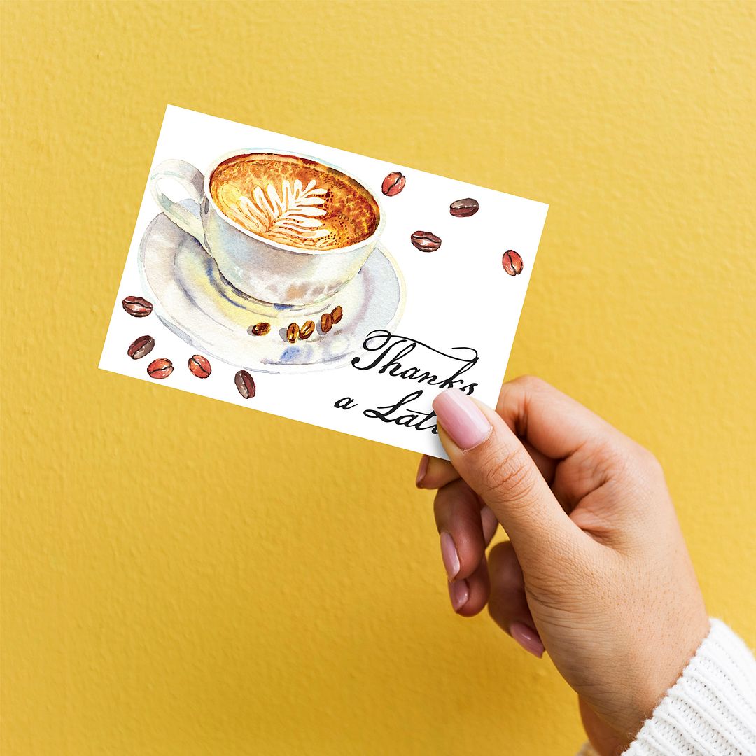Great Papers! Thanks a Latte Thank You Note Card and White Envelope, 4.875" x 3.375", 24 count