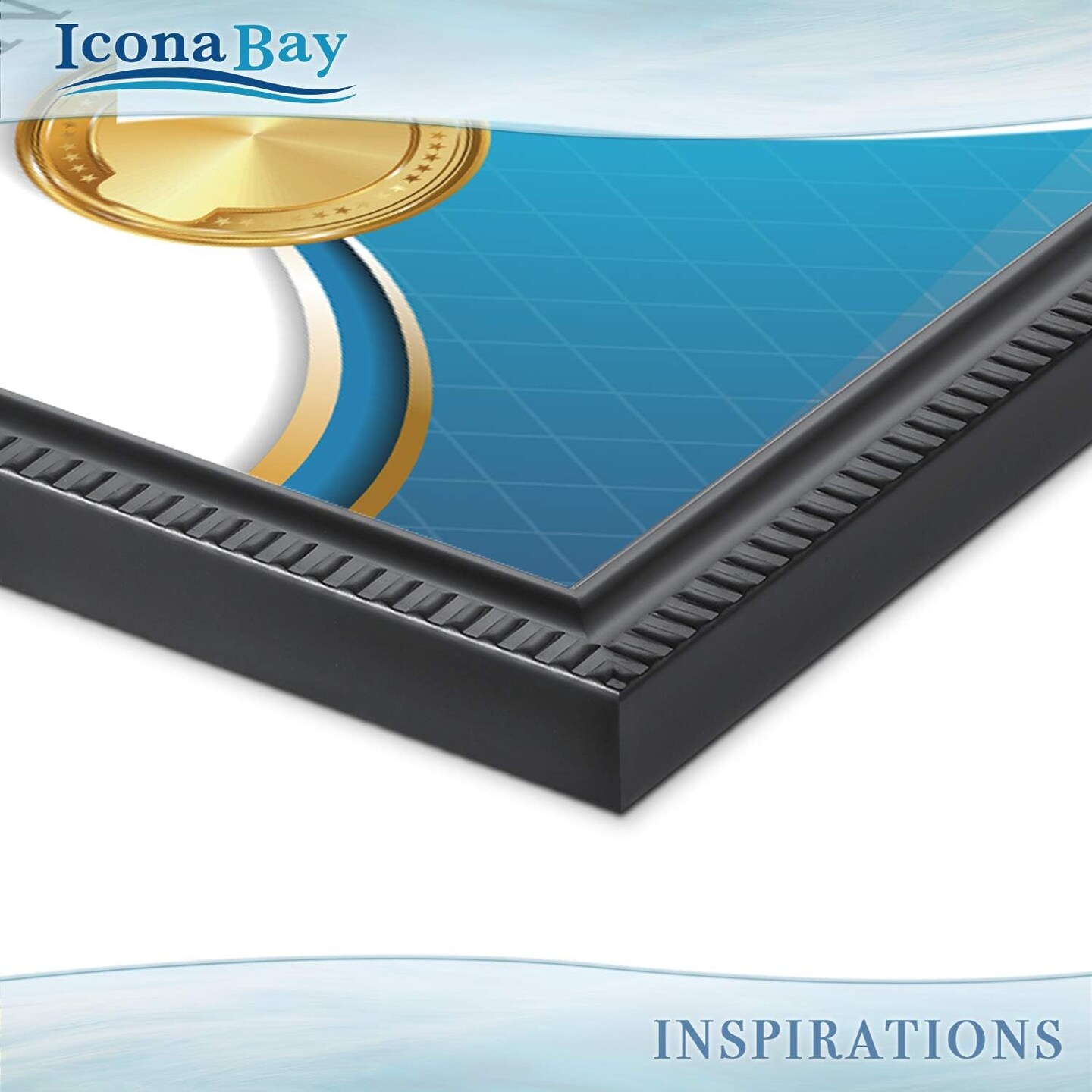 Bay 8.5x11 Certificate Frames (Black, 6 Pack), Beautifully Detailed Molding, Contemporary Document Frame Set, Wall Mount or Table Top, Inspirations Collection