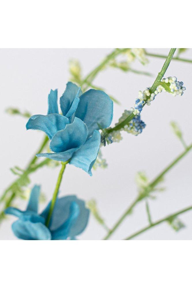 Fabric Flower Eucalyptus Spray: Light Blue