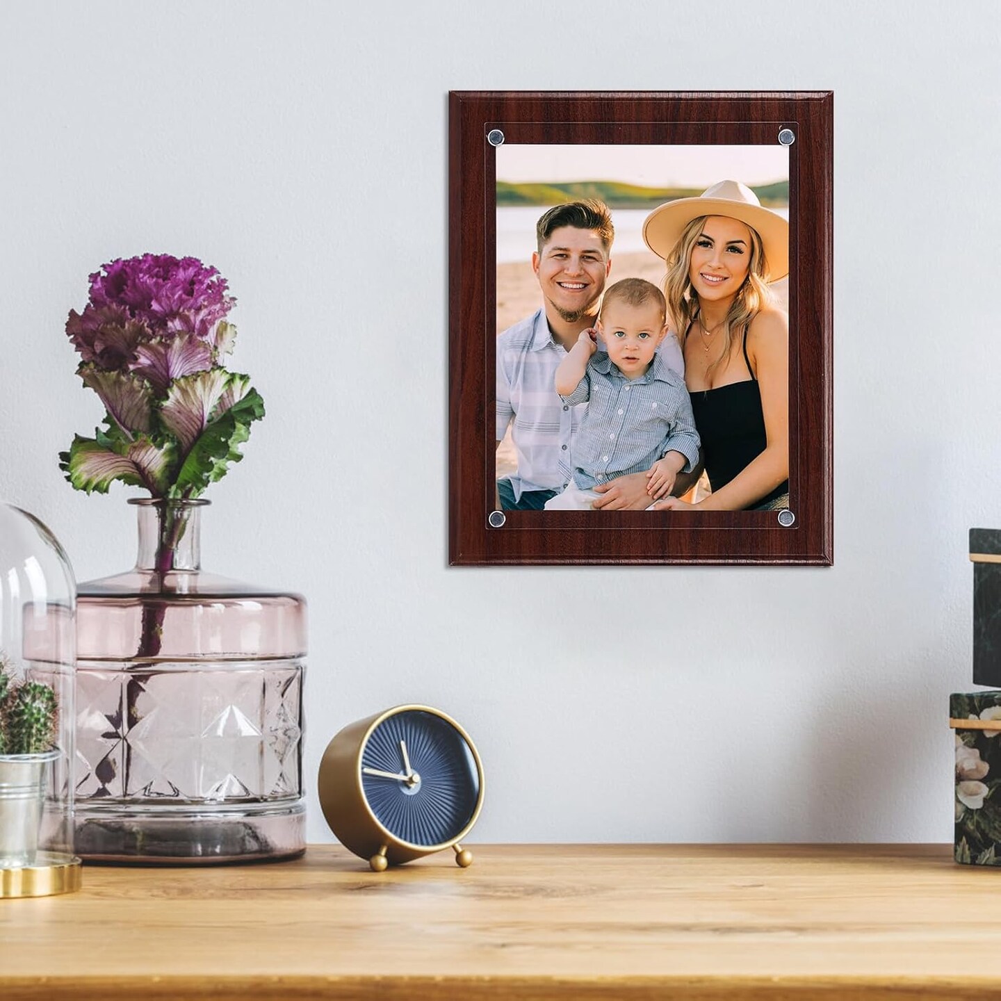 Brown 8.5x11 Picture Frame, Certificate Award Document Plaque Wall Mounted Display, Single