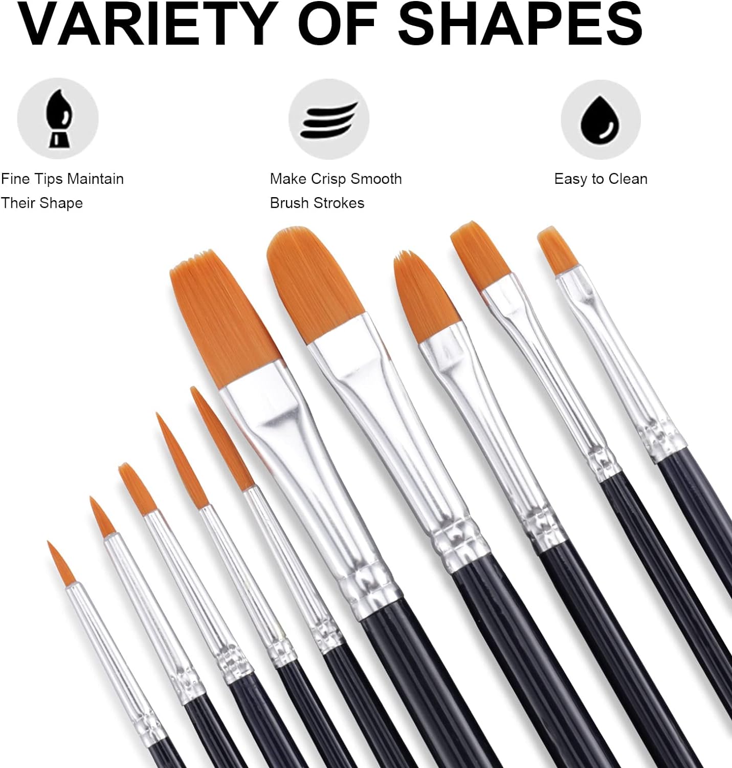 Acrylic Paint Set with 10 Brushes, 18 Colors(59ml, 2 oz) Art Craft Paint Non Toxic, Perfect for Hobby Painters, Artist, Adults, Ideal for Canvas Wood Ceramic Paint Supplies