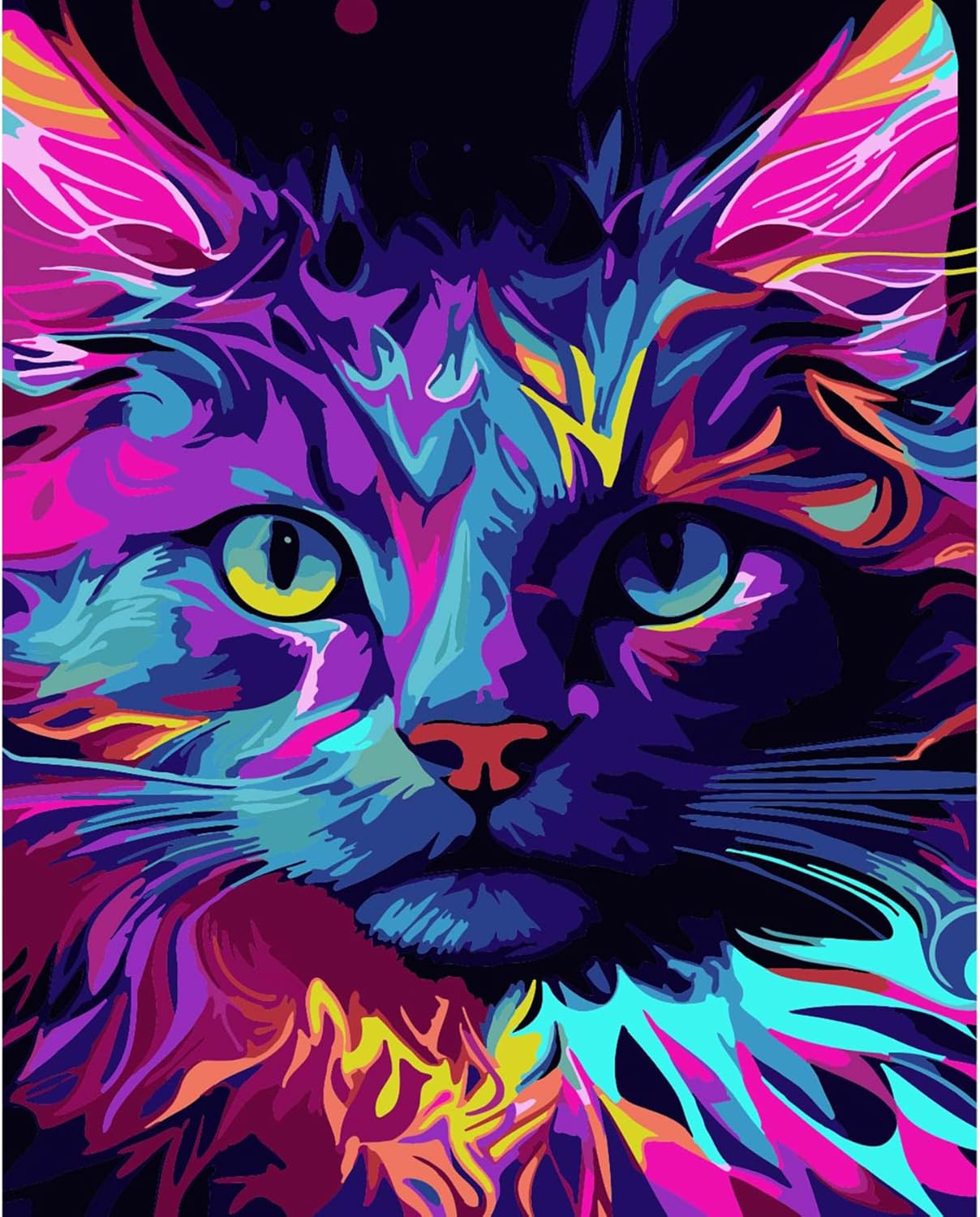 Cat Paint by Number for Adults, Paint by Numbers Animal, Adult Paint by Number Kits, Home Fashion Style Interior Decoration,Size 16 * 20Inch.